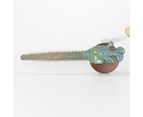 Dr. Suess (Theodor Seuss Geisel) (American, 1904-1991). Hand-painted cast resin sculpture titled "Sawfish" depicting a mounte