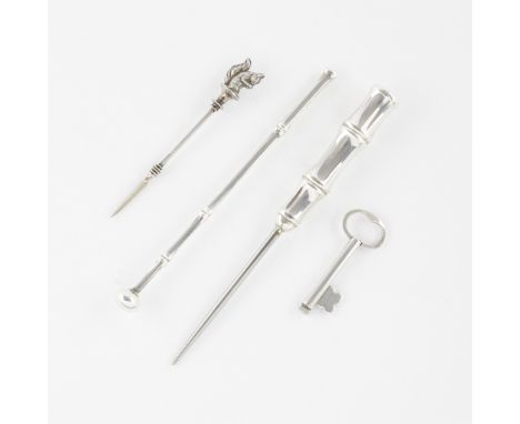 Group of four sterling silver items, all marked along the stem, including:Tiffany &amp; Co., New York. Group of three sterlin