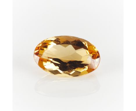 One 1.50 carat oval cut imperial topaz.Length: 8.87 mm x width: 5.74 mm depth: 3.68 mm. Gross weight: 1.50 ct.Condition:Very 