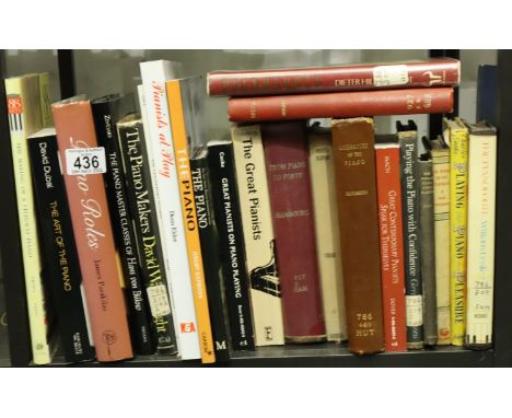 Shelf of books on the piano. Not available for in-house P&amp;P, contact Paul O'Hea at Mailboxes on 01925 659133 