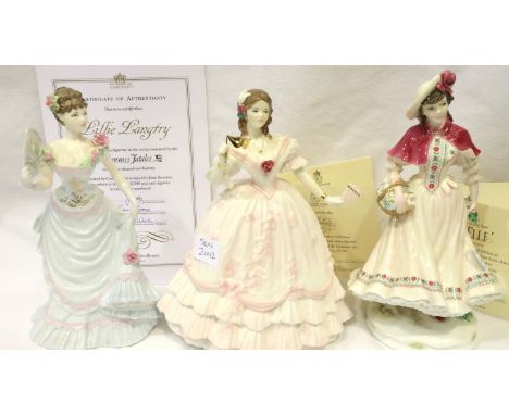Limited edition Compton &amp; Woodhouse figurine, Coalport Lily Langtry and Royal Worcester Masquerade Begins and Noon, large
