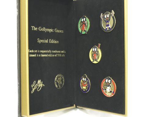 Boxed Golly limited edition Olympic set of five badges. P&amp;P Group 1 (£14+VAT for the first lot and £1+VAT for subsequent 