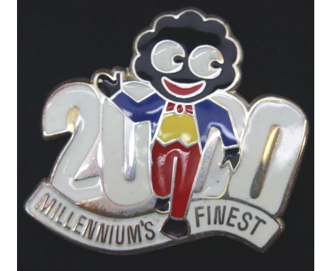 Boxed limited edition silver and enamel Millennium Golly badge no. 245. P&amp;P Group 1 (£14+VAT for the first lot and £1+VAT