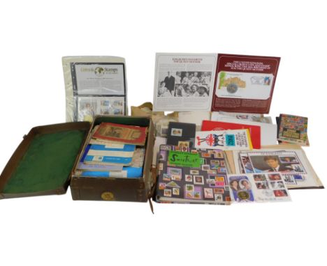 A group of GB used and commemorative stamps, together with a mid century case containing various road maps to include Ordnanc