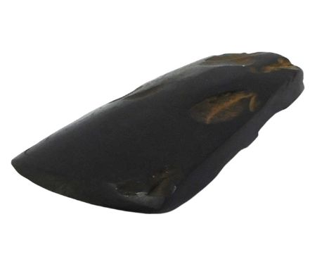 A Stone Age flint axe head, 11cm wide.