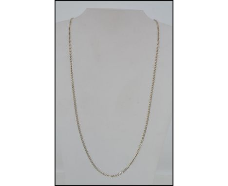 A silver 925 necklace chain of kerb link form. Import hallmarks with CCM marking 925. Total weight 12g / Size 24cms