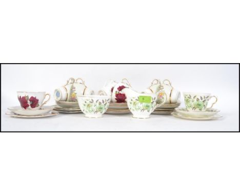 A Colclough chintz part tea service, a part Colclough service and a part Royal Vale tea service comprising cups, plates , sau