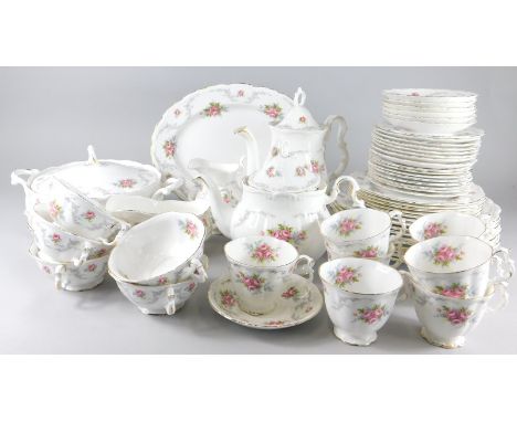 A Royal Albert Tranquility pattern part dinner and tea service, to include teapot, coffee pot, tureen and cover etc.