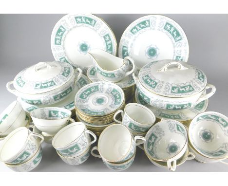 A Coalport Revelry Adam Green pattern part dinner and tea service, to include two tureens and covers