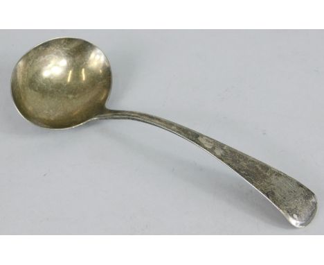 A Victorian old English pattern silver ladle, Exeter 1876 by William Woodman of Bristol