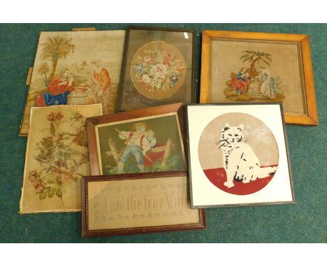 19thC and later woolwork and tapestry pictures
