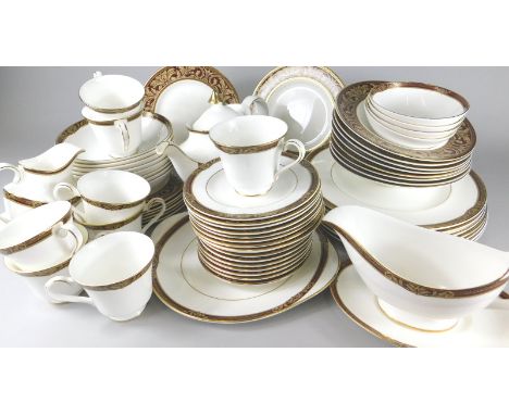 A Royal Doulton Tennyson pattern part tea and dinner service, to include various dinner plates, teapot etc.