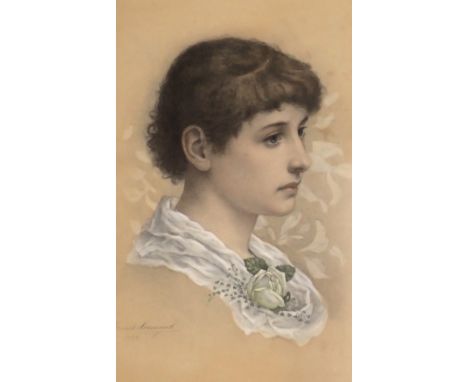 After Ernest Normand. Portrait of a lady, coloured lithograph, 45cm x 27cm. 