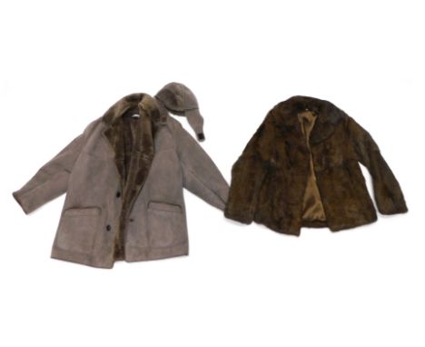 A Nurseys sheepskin coat, and an Edelson fur coat. (2) 