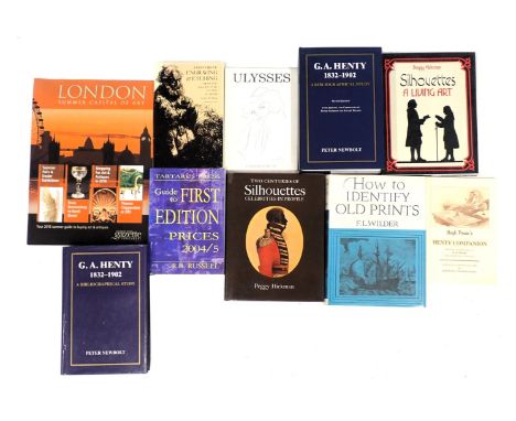 Various art related books, comprising Hickman (Peggy) Silhouettes: A Living Art, Two Centuries of Silhouettes, Henty (G.A) A 