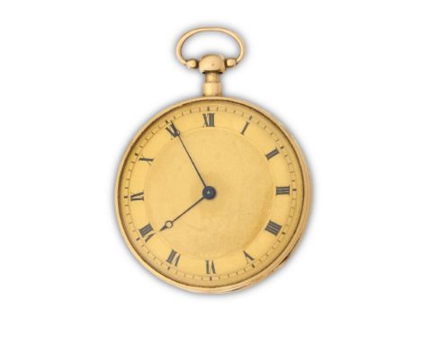 Lepine, Paris. An 18K gold key wind open face quarter repeating pocket watchDate: Circa 1800Movement: Cylinder escapement, pl