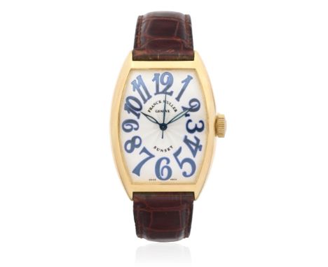 Franck Muller. An 18K gold automatic wristwatchModel: SunsetReference: 5850 SCDate: Circa 2010Movement: Jewelled Cal.2800 aut