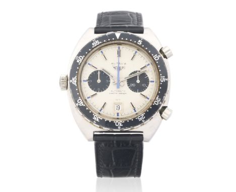 Heuer. A stainless steel automatic calendar chronograph wristwatchModel: Autavia 'Jo Siffert'Reference: 1163Date: Circa 1970M