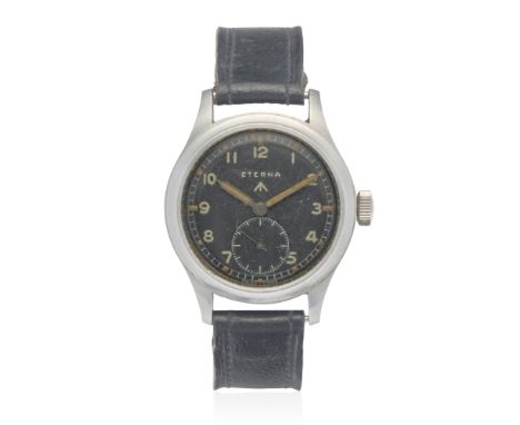 Eterna. A stainless steel manual wind military issue wristwatchModel: 'Dirty Dozen'Date: Circa 1945Movement: Jewelled Cal.520