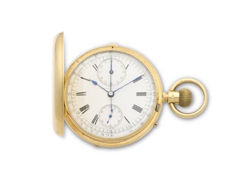 George Edwards &amp; Sons, 19 Poultry, London &amp; 92 Buchanan St, Glasgow. An 18K gold keyless wind full hunter chronograph