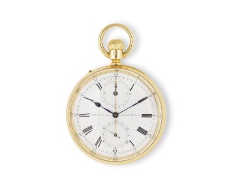 Charles Frodsham, 84 Strand, London. A fine 18K gold keyless wind open face chronograph pocket watchDate: London Hallmark for