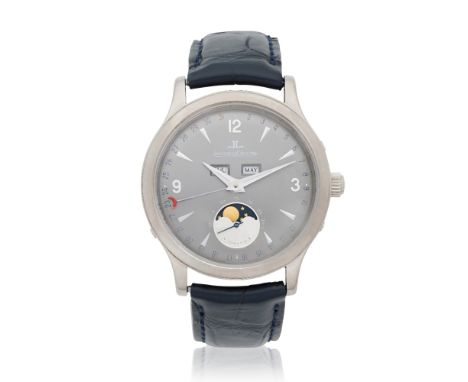 Jaeger-LeCoultre. A recently serviced 18K white gold automatic triple calendar wristwatch with moon phaseModel: Master Contro