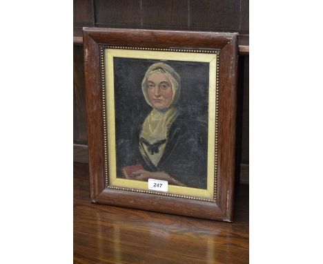 English School (19th century)
Portrait of a Lady
oil on board, labels to verso, 22.5cm X 17.5cm