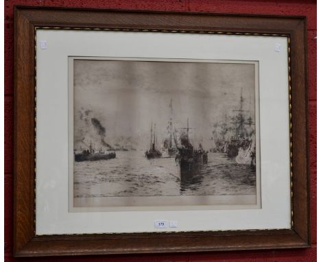 William Wylie, Victoria Victrix, The return of Victoria's body, etching, framed