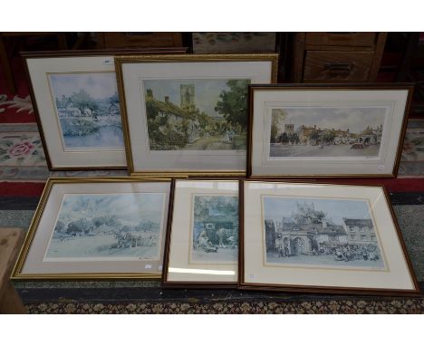 E R Sturgeon, after,
In the Cotswolds,
signed lithograph,
70cm x 48cm,
framed;
E R Sturgeon, after,
The Farrier,
signed litho