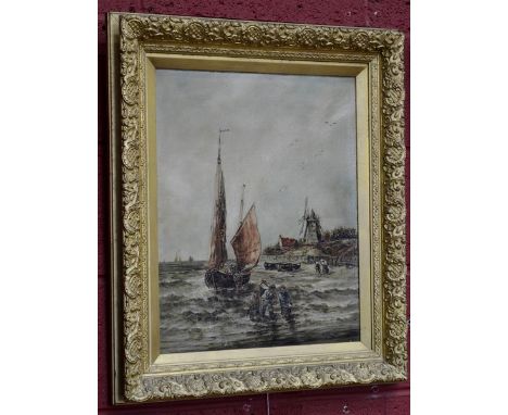 R** F** Greenwood (19th/20th century)
Unloading the Catch
signed, dated 1901, oil on canvas, 59cm x 49cm