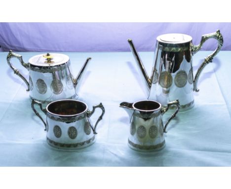 A silver plated tea and coffee service
