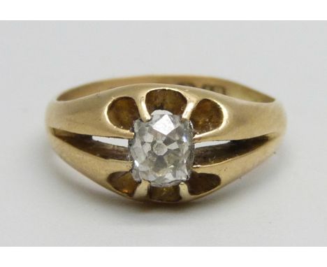 An 18ct gold diamond solitaire ring, approximately 0.50ct diamond weight, 3.5g, K 