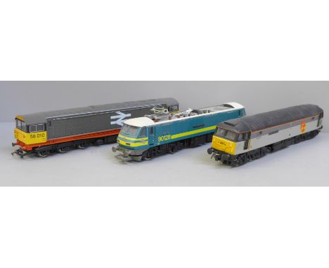Three Hornby OO gauge model diesel locomotives 