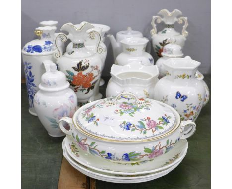 A collection of Aynsley including vases, a Royal Worcester Evesham coffee pot, an Aynsley tureen, the Old Foley vases, etc. *