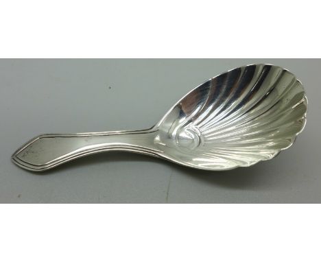 A George III silver caddy spoon, London 1802, maker R.C. 