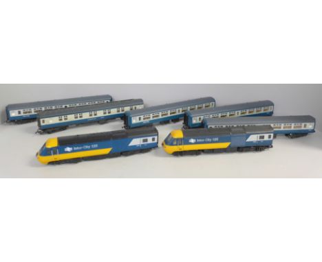 A collection of model rail including five Intercity coaches, an Intercity 125 dummy unit and an Intercity 125 power unit 