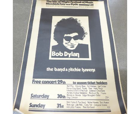 Two Bob Dylan posters including Isle of Wight 
