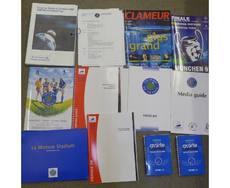 Football, Tournoi de France 1997 and World Cup 1998, press and media, guides, La Mosson Stadium folder, International Press C