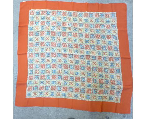 A vintage early 20th Century Liberty of London pure silk crepe de chine scarf, 91cm square 