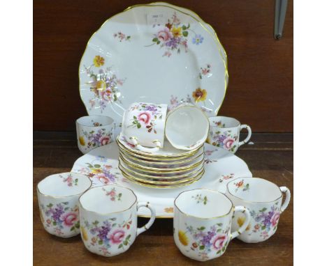 Royal Crown Derby Posies; eight cups and saucers and three plates **PLEASE NOTE THIS LOT IS NOT ELIGIBLE FOR POSTING AND PACK