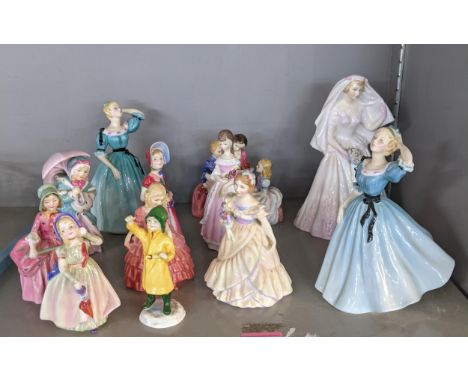 A group of ten Royal Doulton figures of ladies A/F to include Miss Muffet HN11937, Bo Peep, HNS811, Barbie A/F and others alo