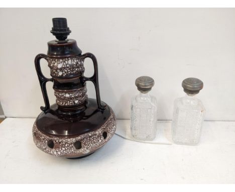 A West German double lava style lamp and two glass jarsLocation: 