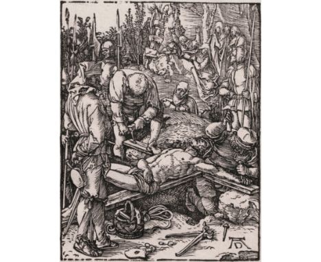Albrecht Dürer - The Crucifixion -  Ca. 1509  /  Description:  The Crucifixion,  Meder 148 d. Woodcut from the Small Passion 