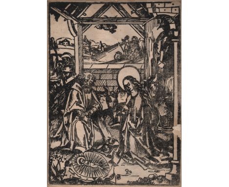 German 16thC. - The Nativity  /  Description:  Anonymous (15-16th cent.) (The Nativity). Large woodcut on around 16th century