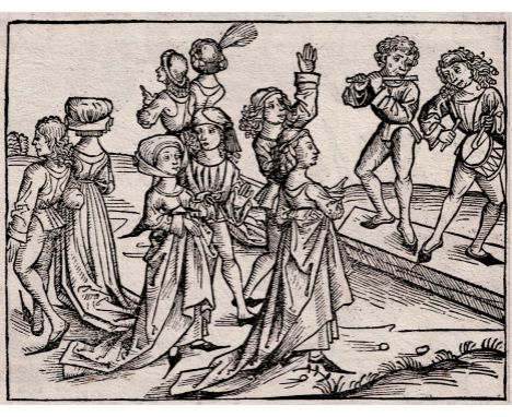 Albrecht Dürer Attr. - Dance of the Impious - Liber Cronicarum -1493  /  Description:  Panofsky relates this work to a group 