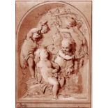 Leendert Brasser, Jacob de Wit - Five putti with flowers