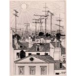 Paul Delvaux - The Roofs of Bussels - 1964
