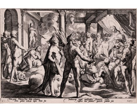 Hendrick Goltzius - Phaeton asking to drive the sun chariot - 1590  Phaeton asking his father Helios to drive his chariot; He