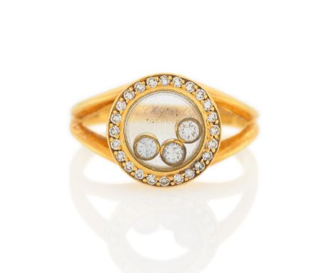 CHOPARDHappy Diamonds.  Diamant-Ring. Herkunft: Schweiz. Material: 750/- Gelbgold, Punze. Gesamtgewicht: ca. 5,0 g. Maße: 53.