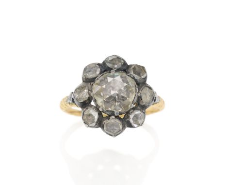 DIAMANT-RING. Herkunft: Wohl Niederlande. Material: 585/- Gelbgold und 925/- Silber, Punze. Gesamtgewicht: ca. 6,0 g. EU-RM: 